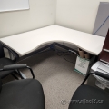 White Powered L Suite Height Adjustable Sit Stand Desk